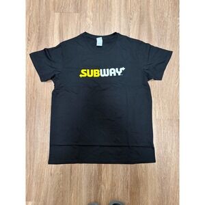 Subway Restaurant Employee Uniform Graphic T-Shirt Mens XL Black Short Sleeve